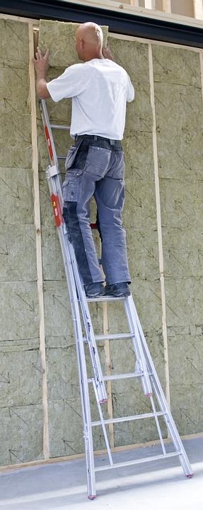 Aluminium ladder 2x 8 treden